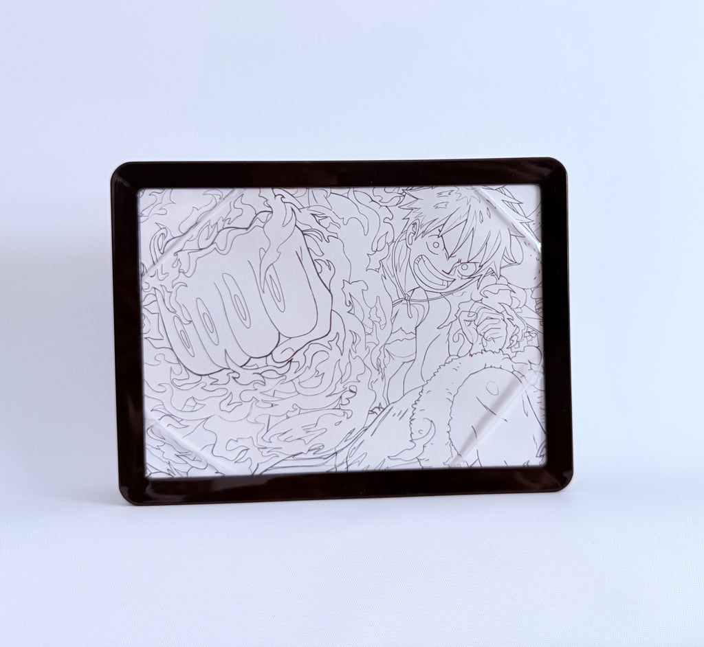 Fire luffy one piece anime 3d light box