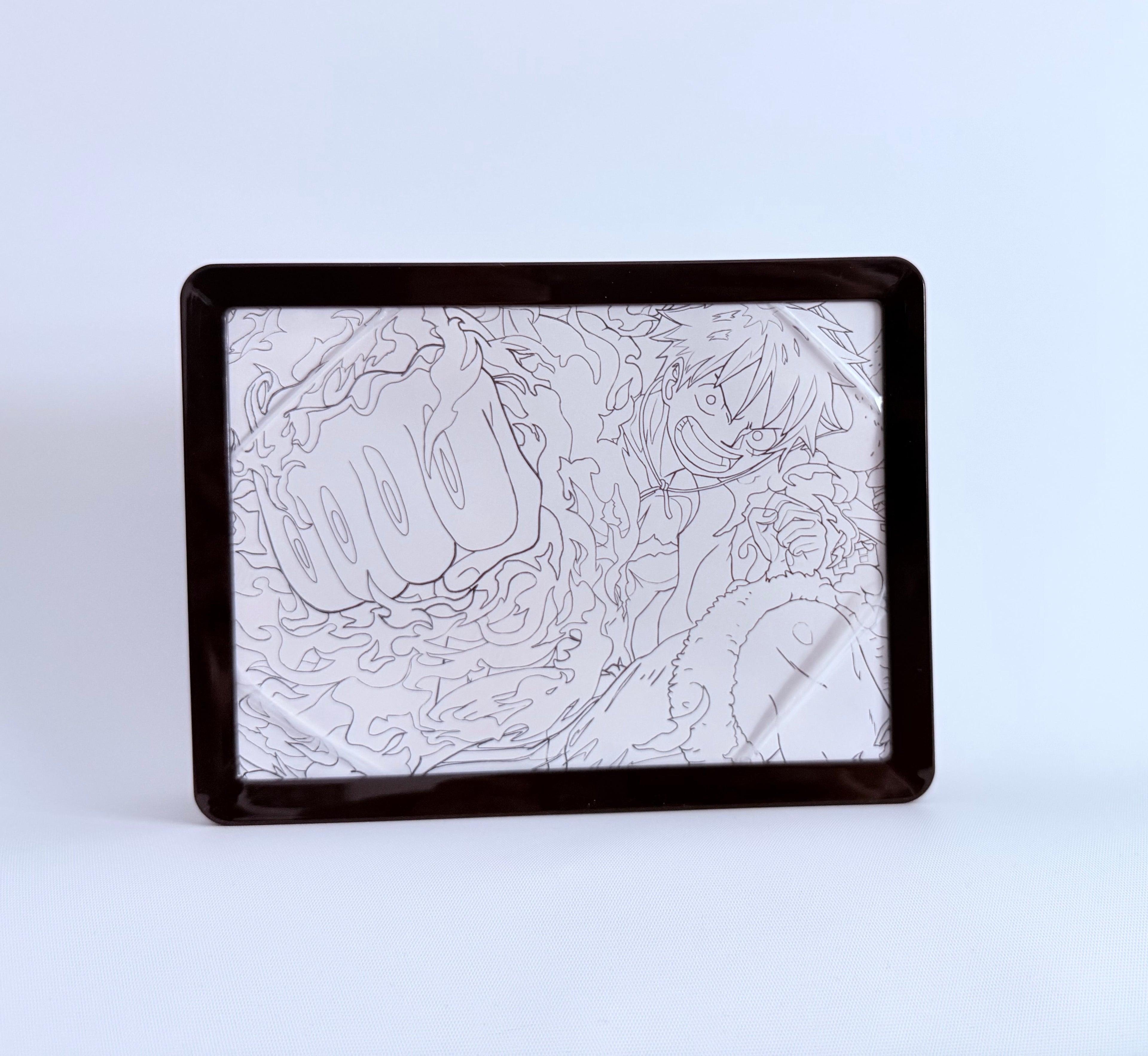 Fire luffy one piece anime 3d light box